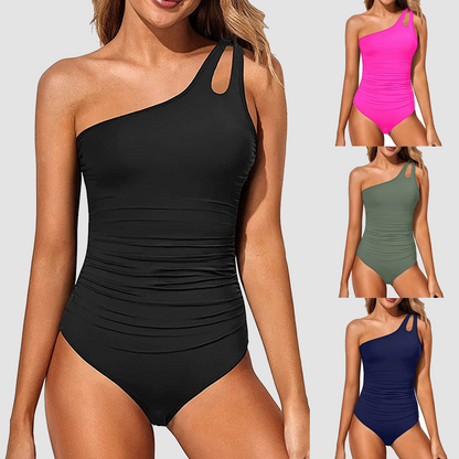 One Shoulder One Piece Swimsuit-1