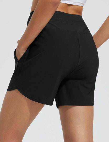 High-Waisted Quick-Dry Swim Shorts-1