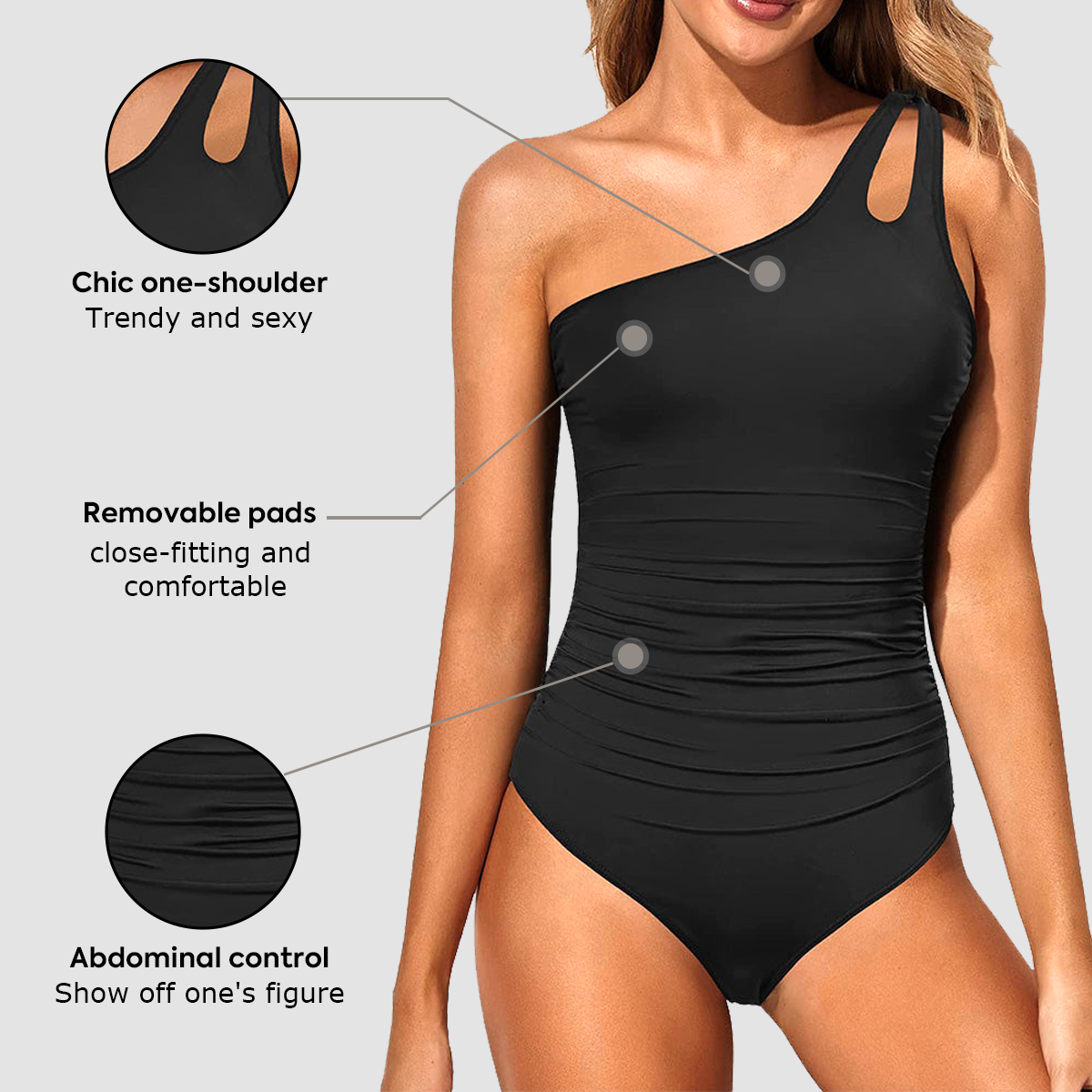 One Shoulder One Piece Swimsuit-1