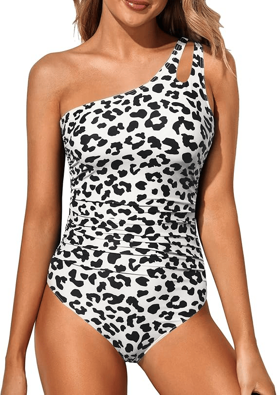 One Shoulder One Piece Swimsuit-1