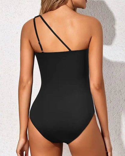 One Shoulder One Piece Swimsuit-1