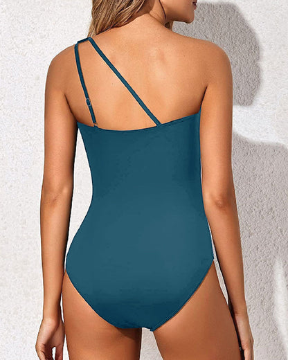 One Shoulder One Piece Swimsuit-1